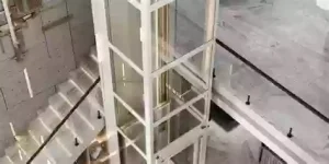 A modern traction elevator used in high-rise homes.
