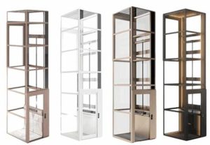 Traction type outdoor residential elevator shaft structure