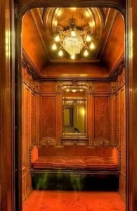 Early elevator interior decoration