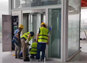 Outdoor elevator installation