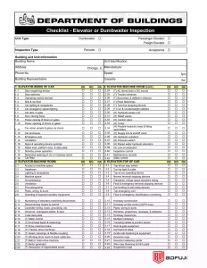 Elevator Equipment List