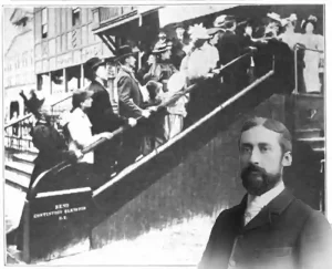 Jesse Leno invents the world's first escalator