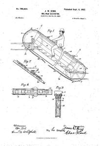 Jesse Reno's "Inclined Elevator," patented September 9, 1902 (U.S. Patent 708,663)