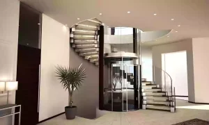 residential hydraulic elevator in low rise home 