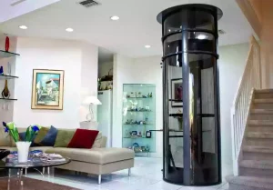 residential hydraulic elevator in low rise home