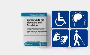 Pictured are the Disability Act and the ASME A17.1 Elevator Safety Code