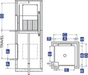 Cargo elevator drawings