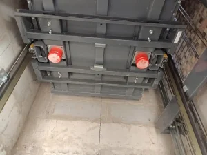 Pictured is the elevator pit