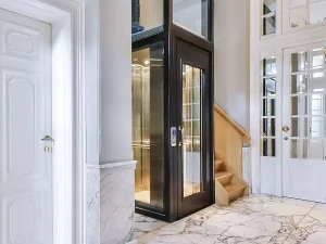 Installing a residential elevator next to the stairs