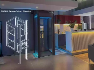 Elevator type: Screw Driven elevator and its structure diagram