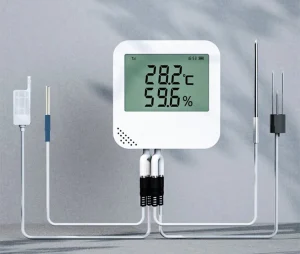 Pictured is a humidity monitor