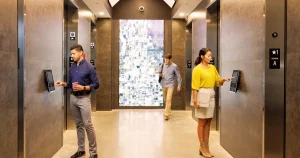 An example of a modern elevator that balances cost-efficiency and functionality in a commercial building