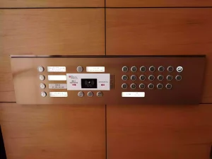 Interior design of service elevator, specifically built for transporting equipment and heavy items