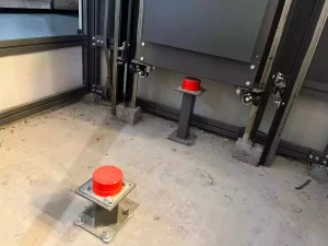The picture shows the buffer device in the elevator pit, etc.