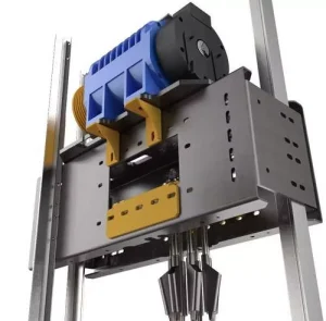 Machine room-less elevator traction machine structure