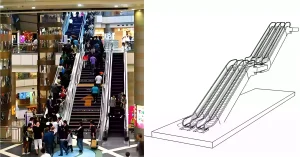 Continuous-one-line-escalator