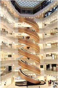 Curved or Spiral Escalator