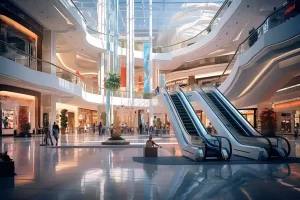 Standard shopping mall escalator