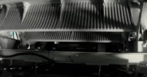 The "triangular" steps of an escalator