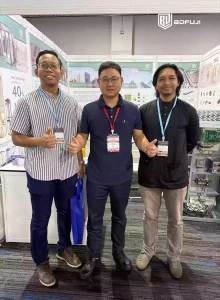 Group photo of customers at BDFUJI2025 Malaysia Elevator Exhibition