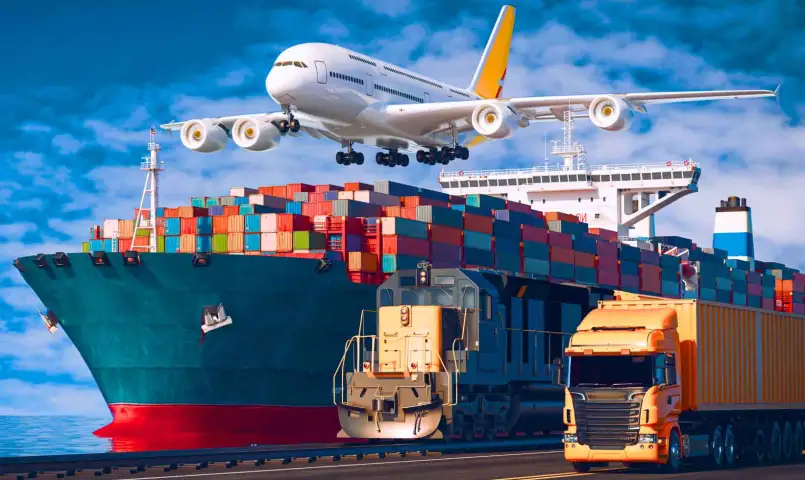 Three common modes of transportation in international trade: air freight, sea freight, and express delivery.
