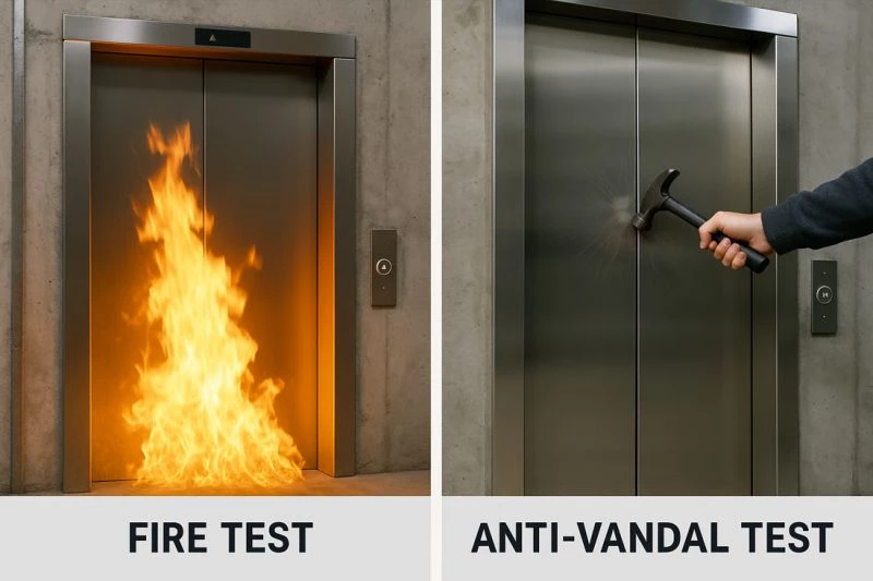 Elevator fire door